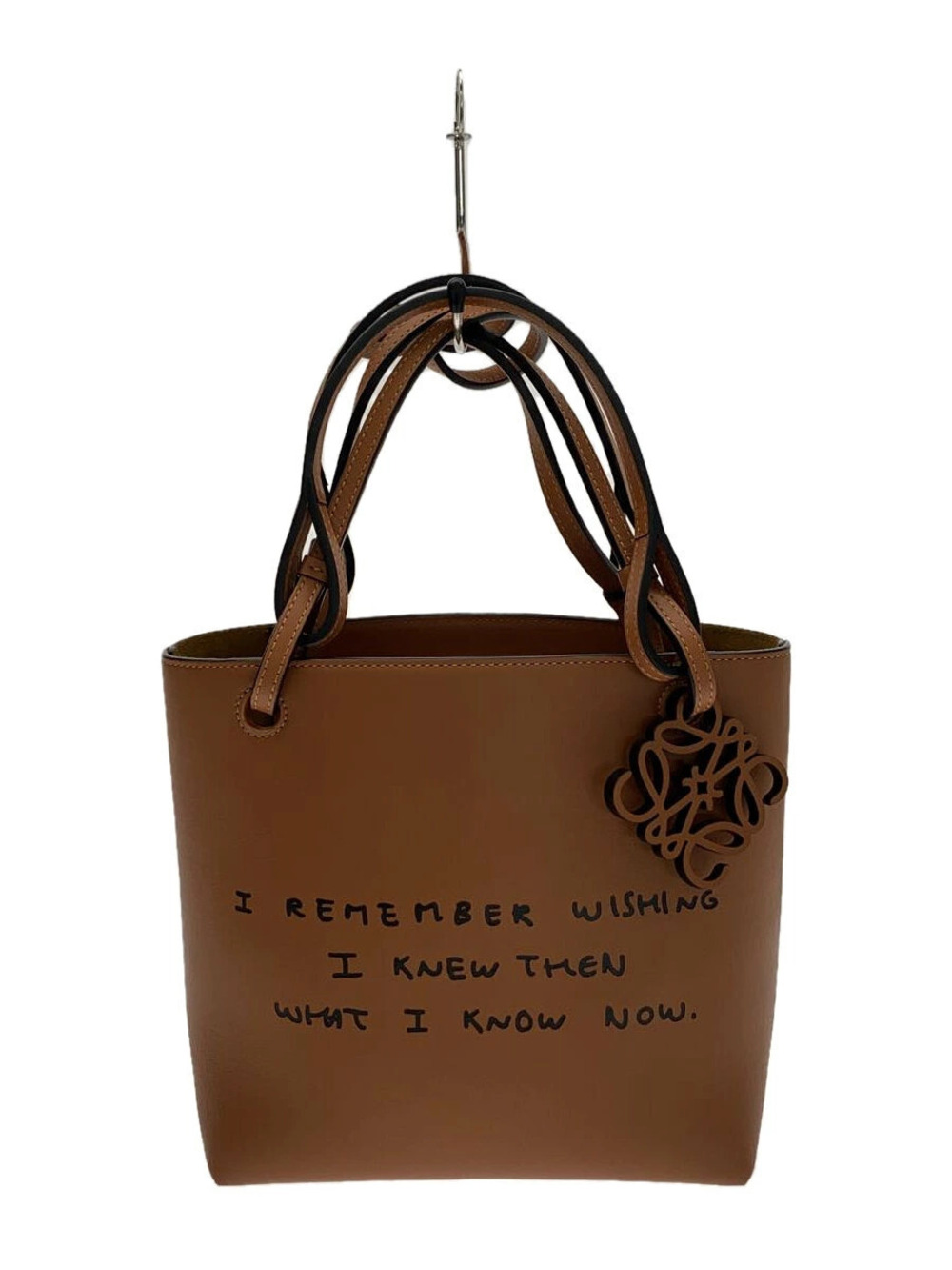 Loewe Anagram Double Hand Square Handbag Leather Brown